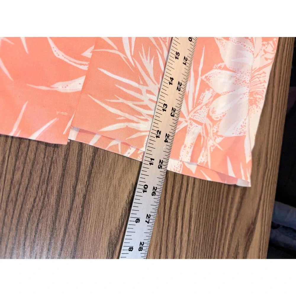 Avon Fashions Rayon Shorts Shirt Set 12 Peach Tropical Floral USA Resort 2 Piece
